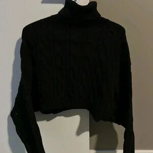 (33)  Lili Sidonio cropped collard sweater
